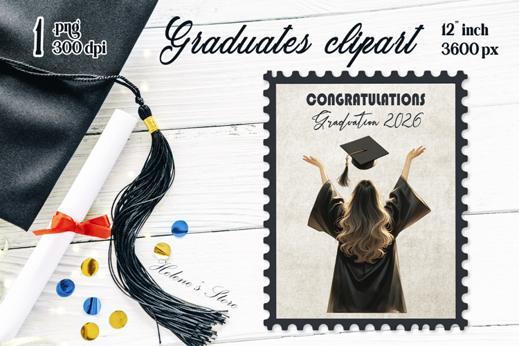Graduate sublimation png| Graduating vintage postage stamp