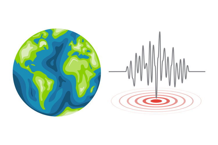 Illustration of earthquake waves