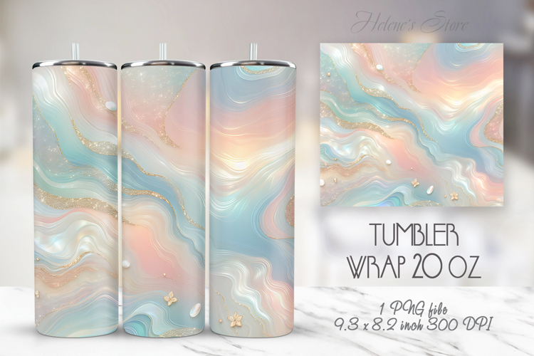 Light aqua pastel tumbler 20oz wrap sublimation design png
