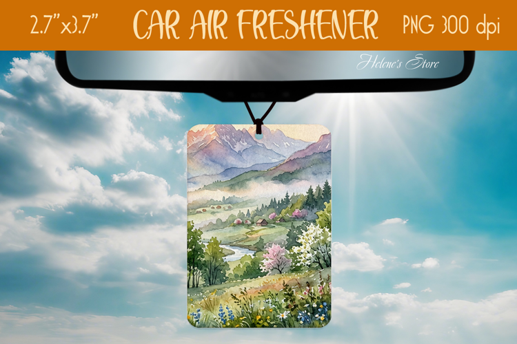 Mountains Sunrise Air Freshener Car sublimation design png