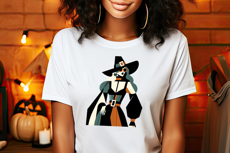 Cute Halloween witch clipart | Abstract shirt designs png