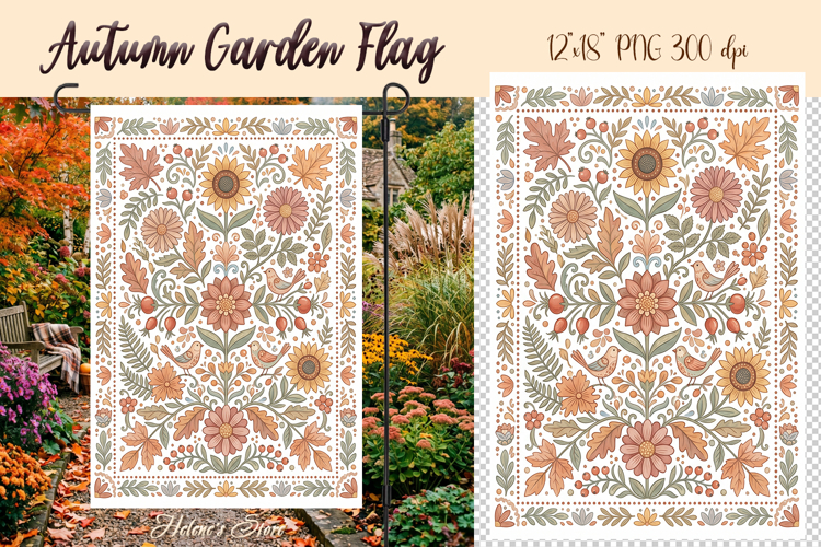 Autumn forest Garden Flag Sublimation | Fall garden design