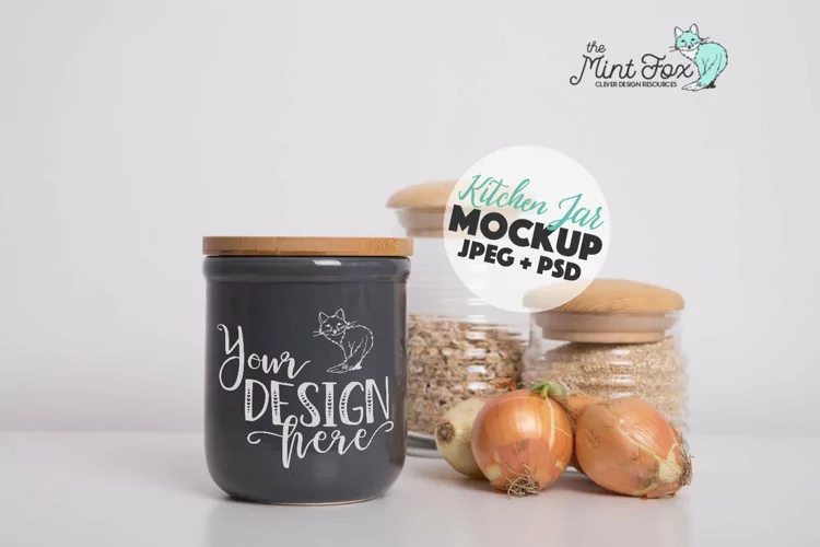 Kitchen Jar Mockup | PSD & JPG Mockup