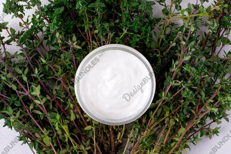 Moisturizer with natural ingredients on thyme. PNG and JPG
