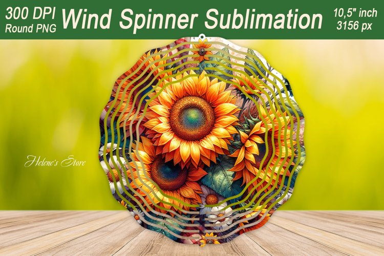 Sunflowers Wind spinner | Garden Wind spinner sublimation example image 1