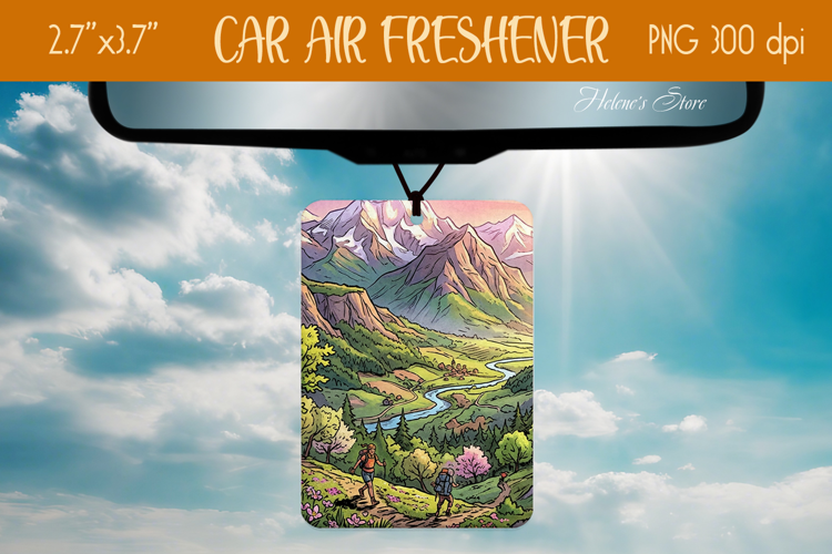 Mountains Spring Air Freshener Car sublimation design png
