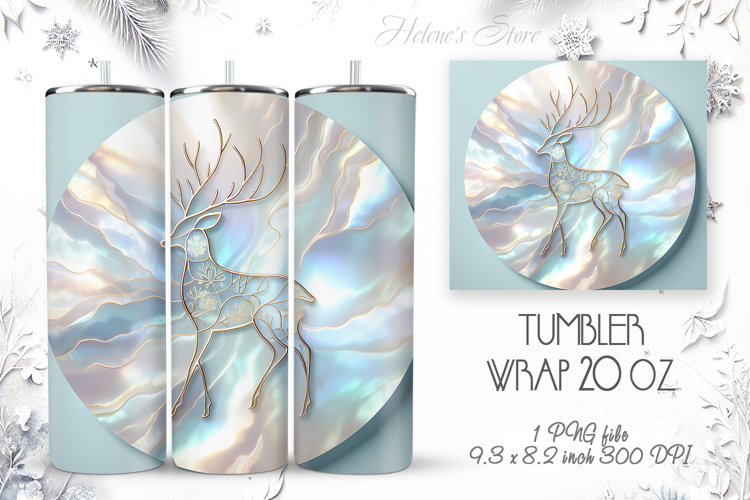 Christmas forest tumbler wrap 20oz sublimation |Magic deer
