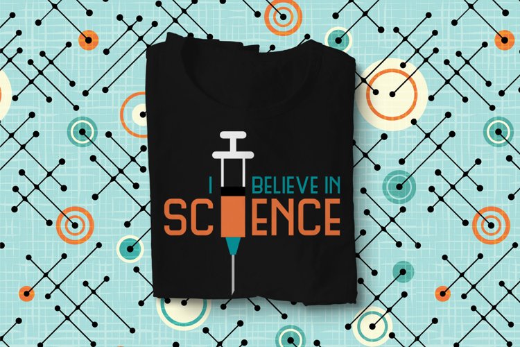I Believe in Science Syringe SVG Design File example image 1