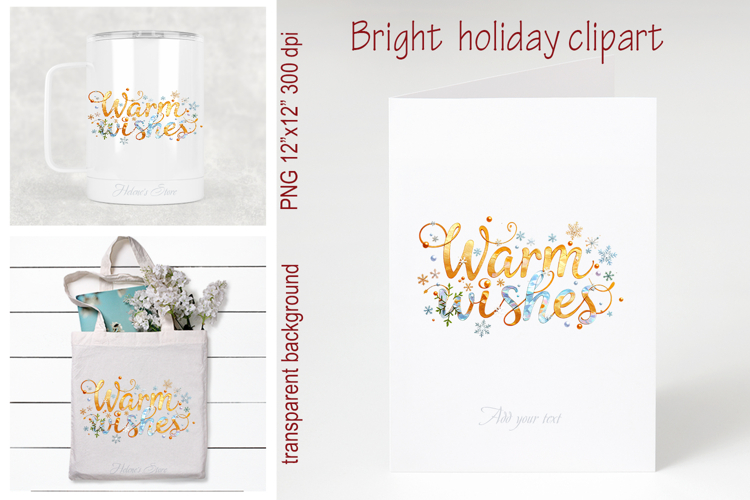 Bright Warm Wishes quote sublimation design clipart png