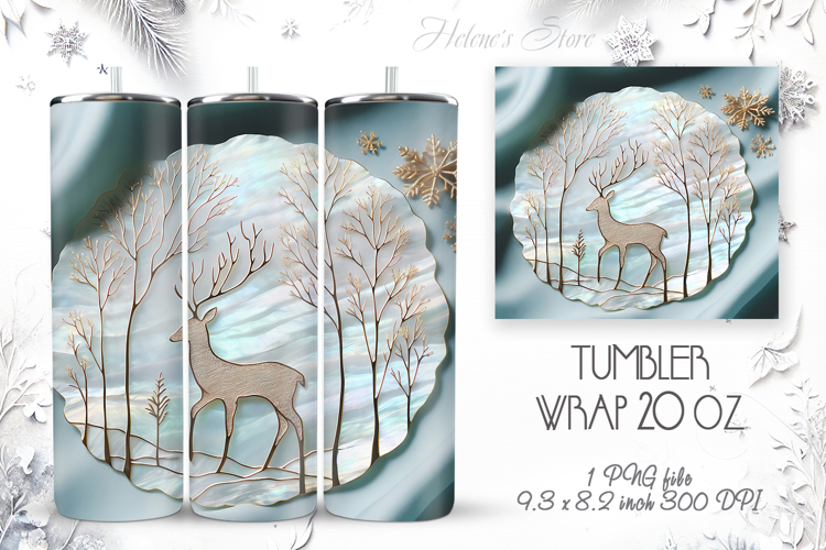 Christmas forest tumbler wrap 20oz sublimation |Magic deer