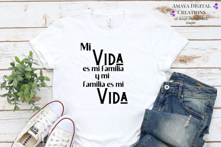 Mi Vida s Mi Familia Svg,Cute Spanish Quotes example image 1