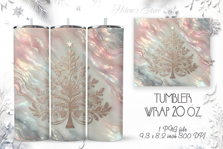 Christmas tree tumbler wrap 20oz sublimation | Magic forest