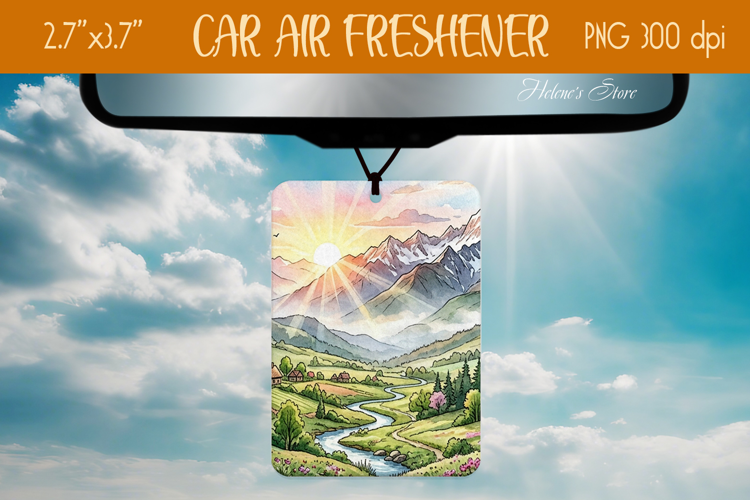 Mountains Spring Air Freshener Car sublimation design png