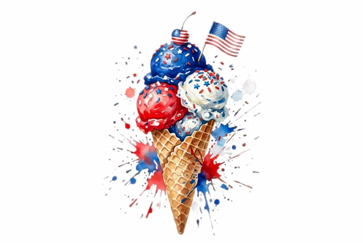 ice cream cone 4th of July Clipart