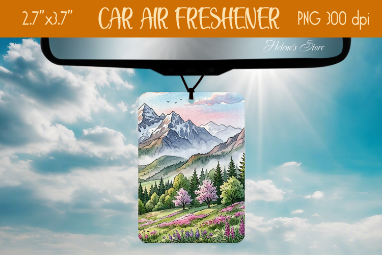 Mountains Spring Air Freshener Car sublimation design png