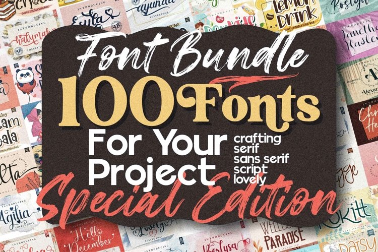 Best Seller - Mega Bundle 100 Fonts example image 1
