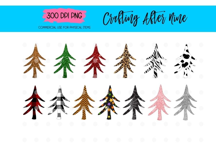 Christmas Tree Sublimation Design Elements Plaid Leopard