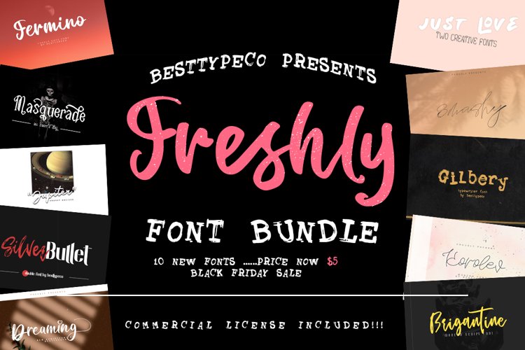 Sale Bundle 10 plus 7 fonts free !!!!!! example image 1