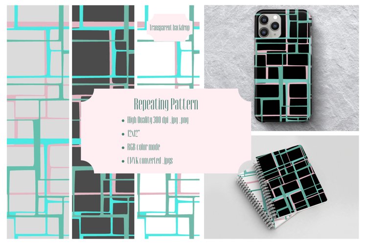 Geometric repeating pattern in 300 dpi RGB and CMYK example image 1