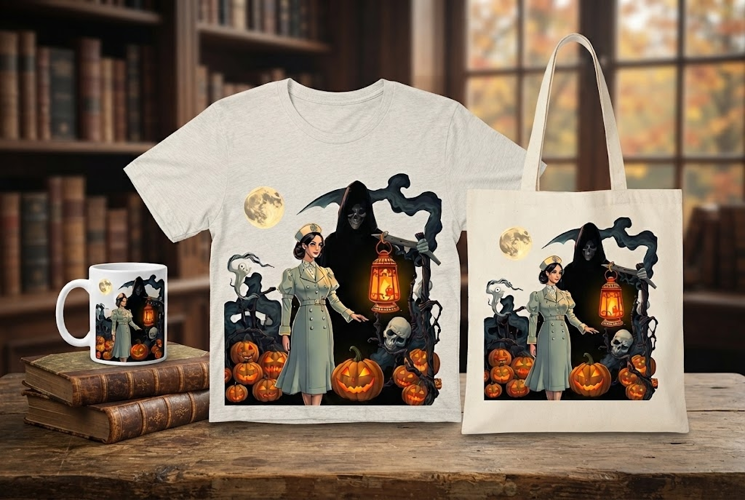 Gothic Halloween Nurse PNG | Grim Reaper Spooky Clipart