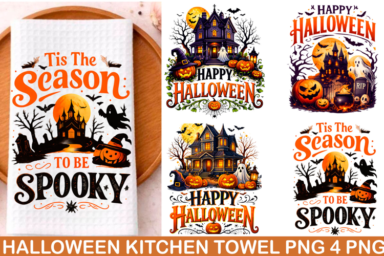 Halloween Kitchen Towel PNG, Funny Halloween PNG