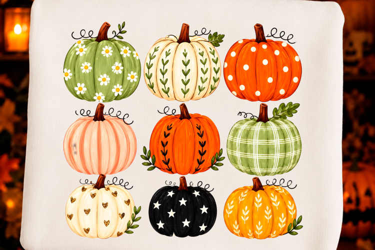 Patterned Pumpkin Patch Png T-shirt