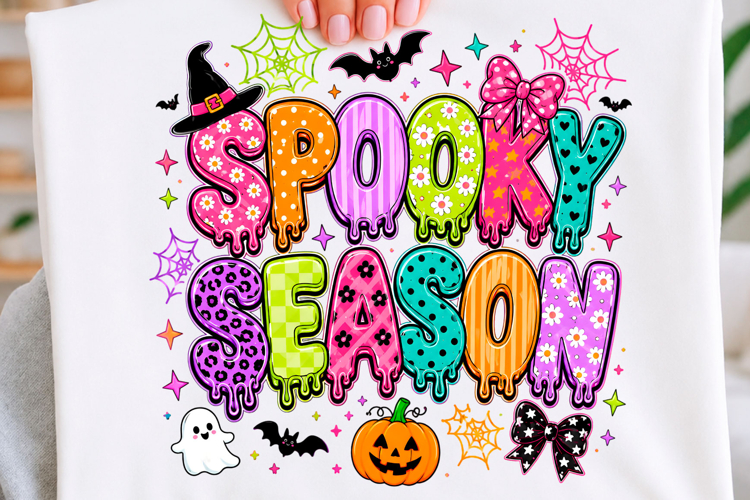 Spooky Season PNG, Checkered Halloween