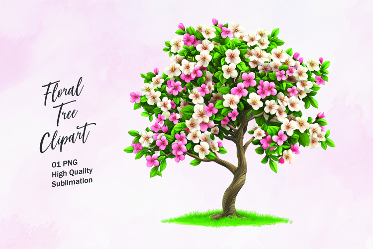 Floral tree clipart sublimation png