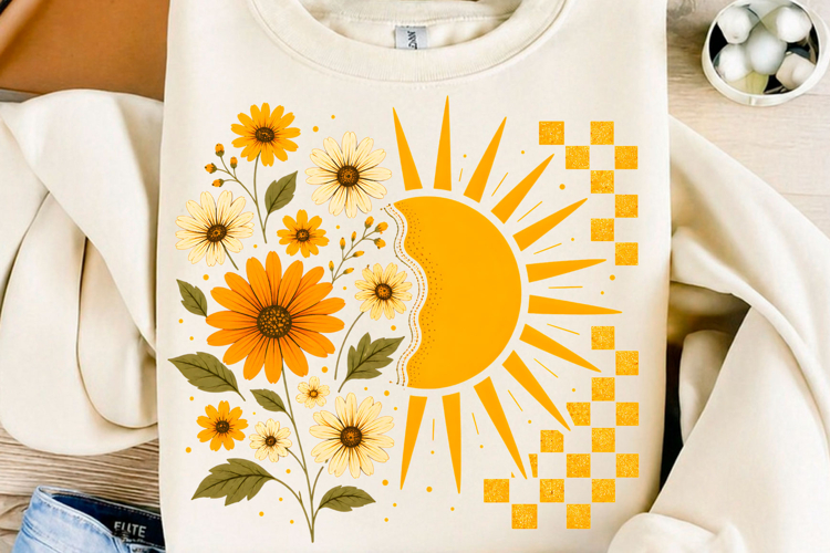 Sunflower Sunshine Checkered PNG