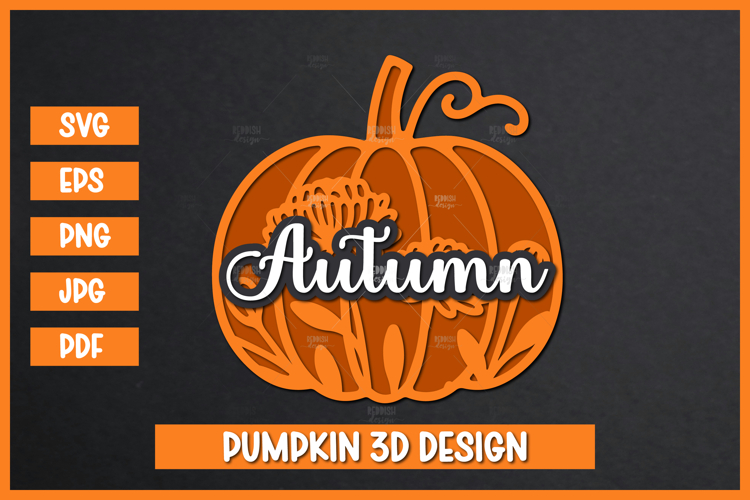 3D Pumpkin Laser cut SVG, Autumn Pumpkin SVG