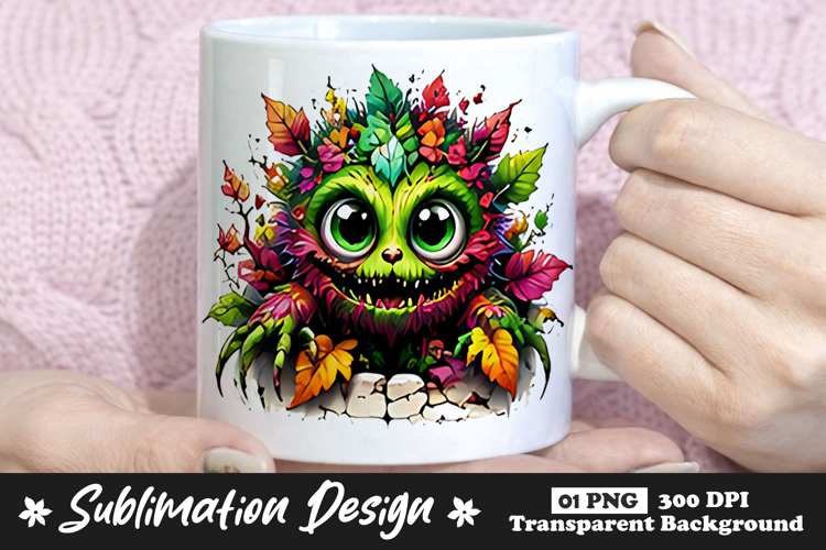 Autumn Leaf Monster Clipart Sublimation PNG