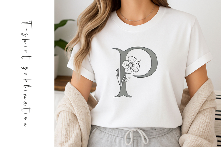 Alphabet, Letters, Monogram, Gray Flowers