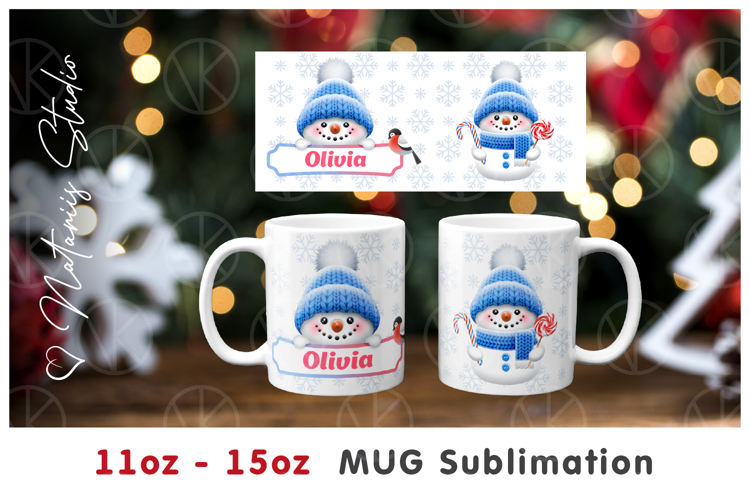 Funny Snowman 11oz-15oz Mug Design. Kids Custom Name mug