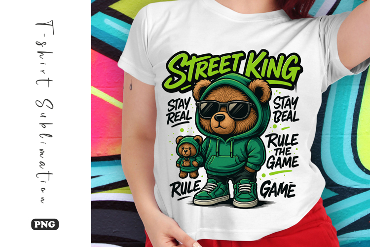 Street King Bear Hoodie T-Shirt Design