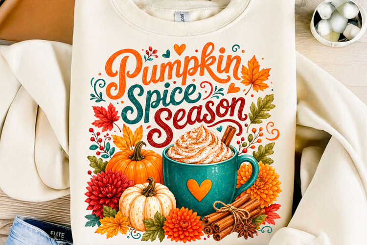 Pumpkin Spice Season PNG Cozy Fall Coffee Sublimation