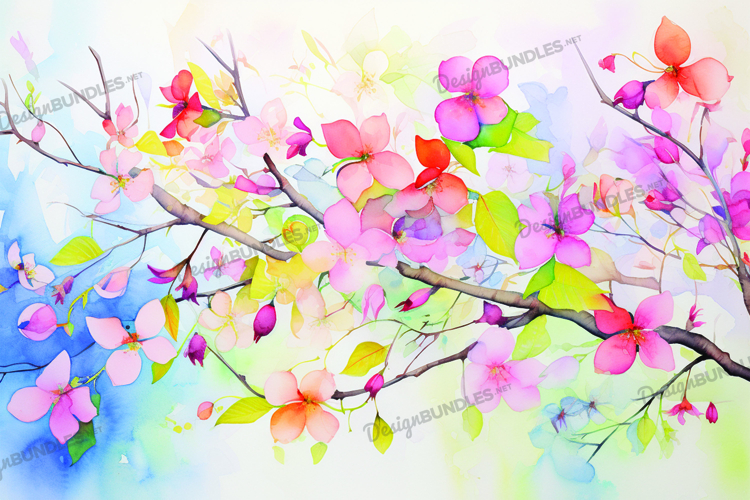Spring watercolor background