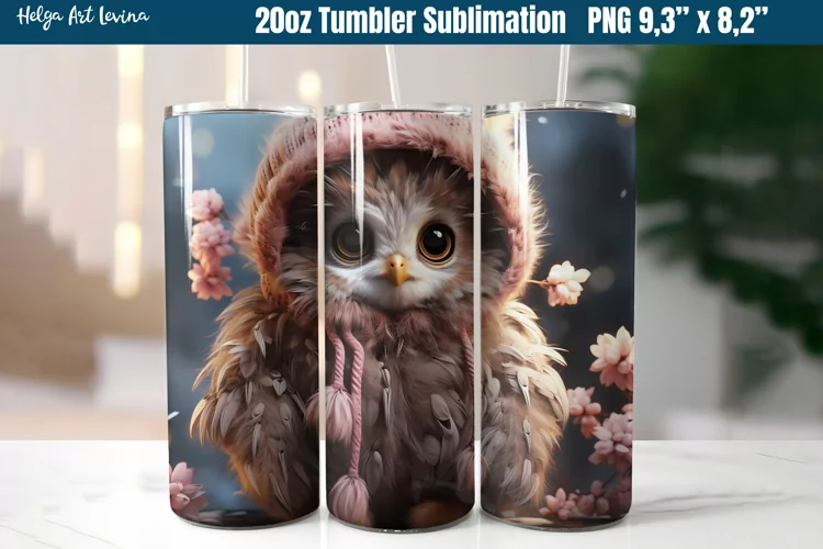 Owl 20 OZ Skinny Tumbler Sublimation | Autumn PNG