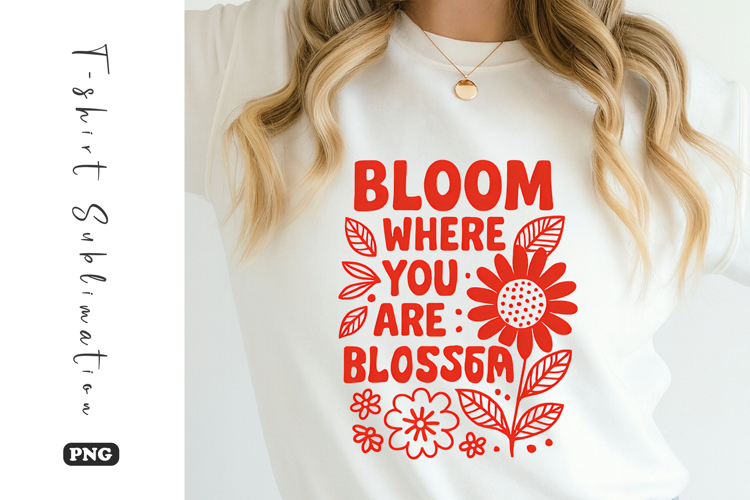 Bloom Where You Are Planted Retro Botanical T-Shirt