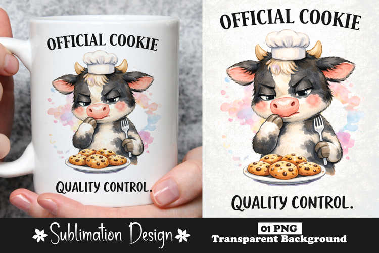 Official Cookie Quality Control Funny Sarcastic Cow Cookie