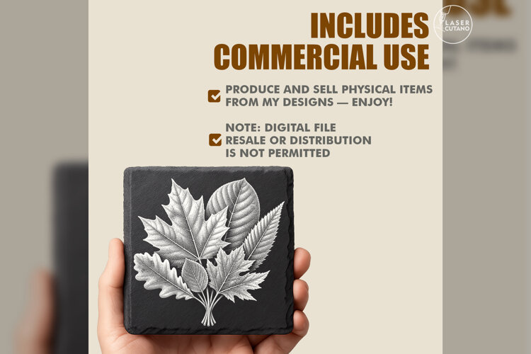 Gathered Autumn Leaves Laser Engraving PNG example image 1