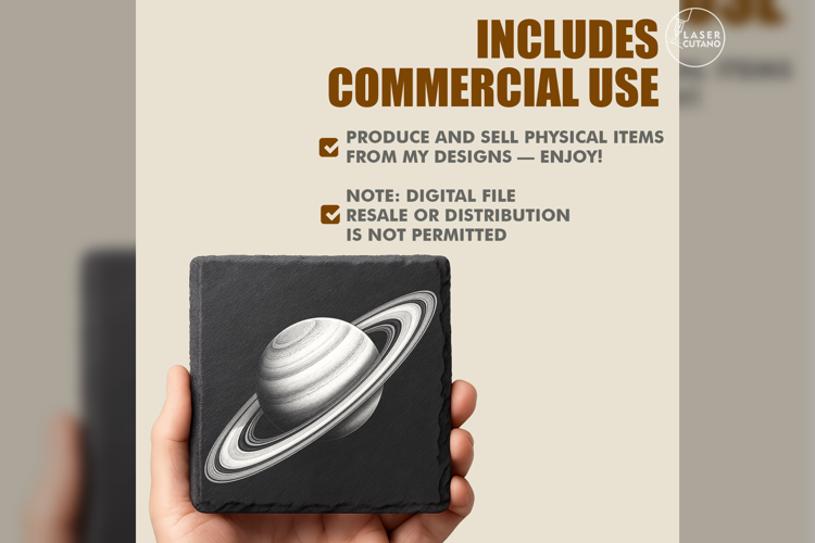 The Ringed Sovereign Celestial Laser Engraving PNG