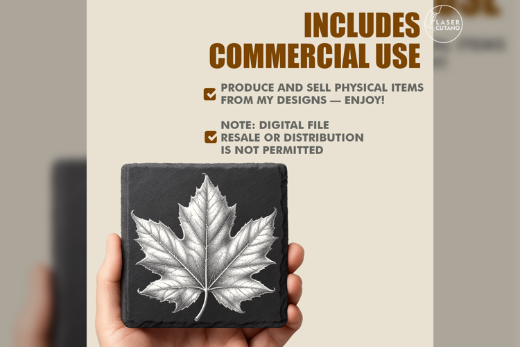 Maple Leaf Laser Engraving PNG