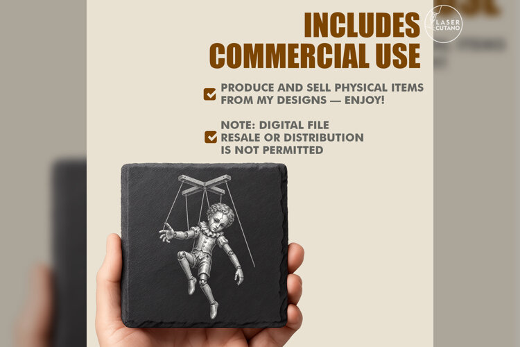 The Tangled Marionette - 1 Laser Engraving PNG Design example image 1