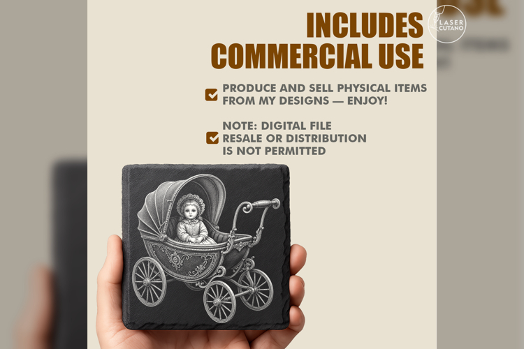 The Mourning Pram - 1 Laser Engraving PNG Design