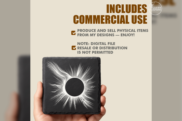 The Black-Crowned Sun Celestial Laser Engraving PNG