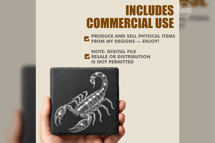 The Scorpion of Cinders Celestial Laser Engraving PNG