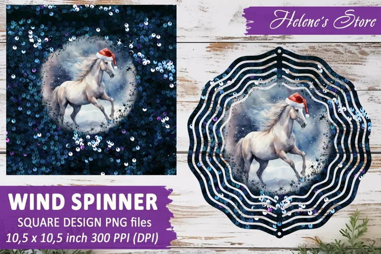 Christmas Horse Windspinner |Wind spinner sublimation design