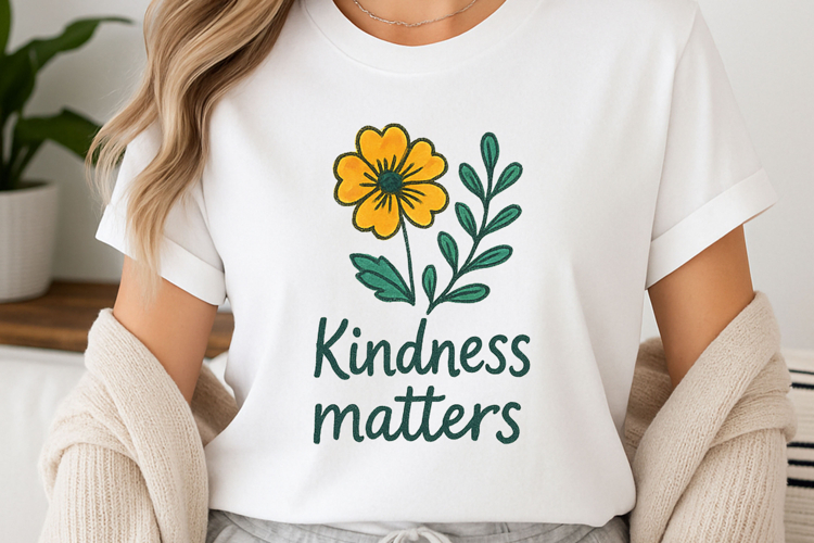 Positive quote with watercolor floral t-shirt sublimation