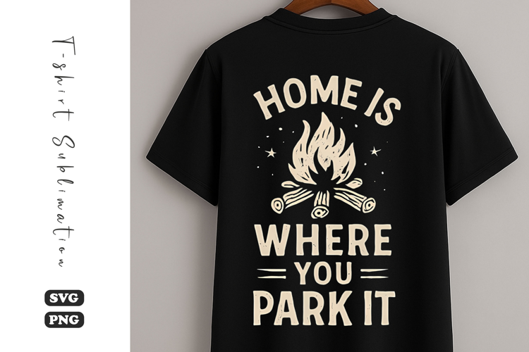 Home Is Where You Park It SVG | Camping T-Shirt Design