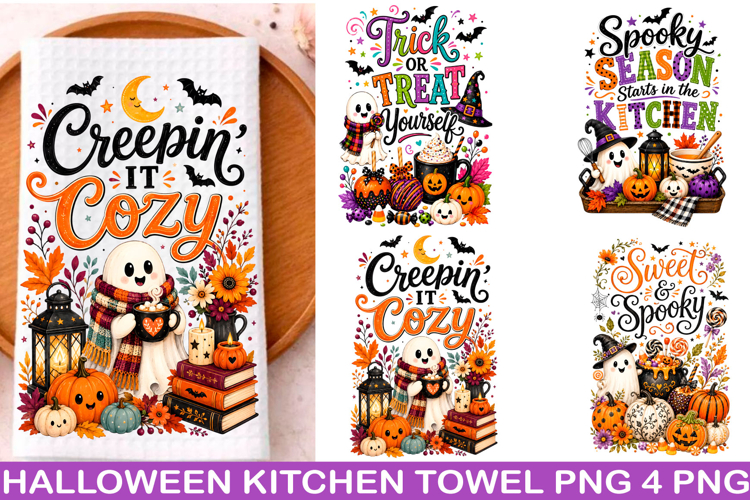 Halloween Kitchen Towel PNG, Funny Halloween PNG,